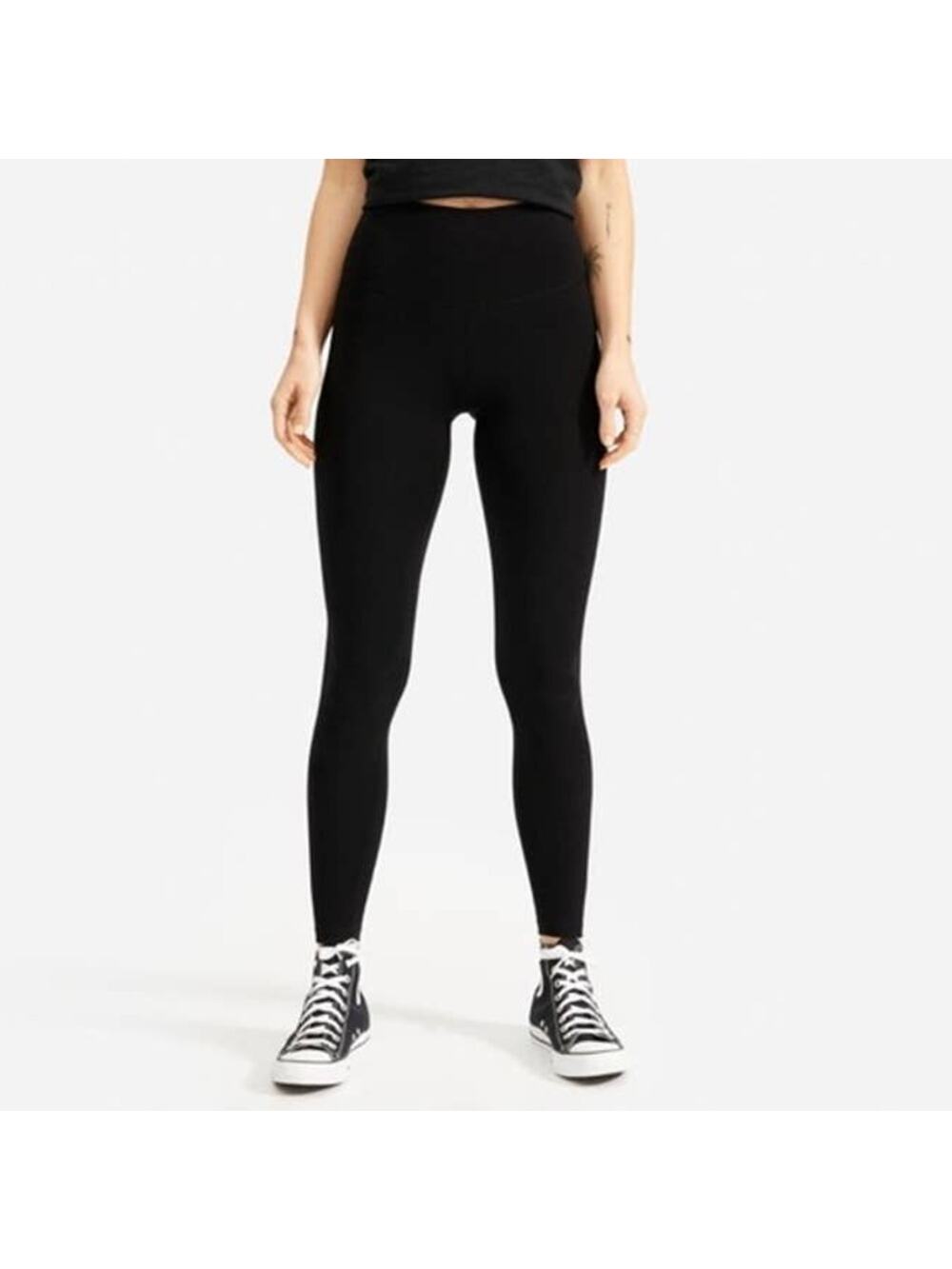 Everlane ReNew Black Regular Leggings Activewear Hi-Rise Stretch Size XL